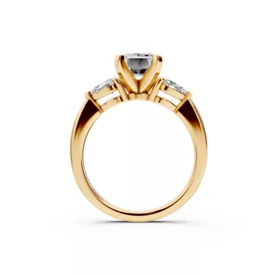 Madison Three-Stone Lab Pear Engagement Ring