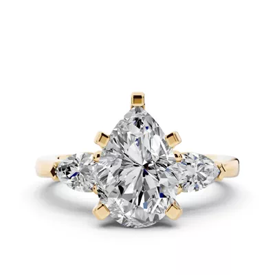 Madison Three-Stone Lab Pear Engagement Ring