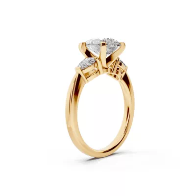 Madison Three-Stone Lab Pear Engagement Ring
