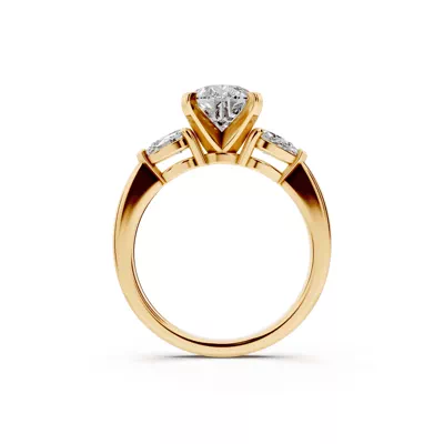 Madison Three-Stone Lab Pear Engagement Ring