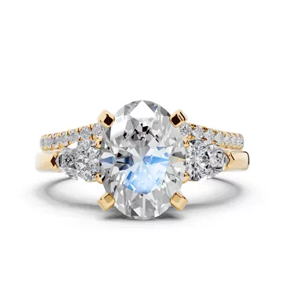 Madison Three-Stone Lab Pear Engagement Ring