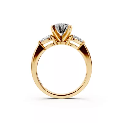 Madison Three-Stone Lab Pear Engagement Ring