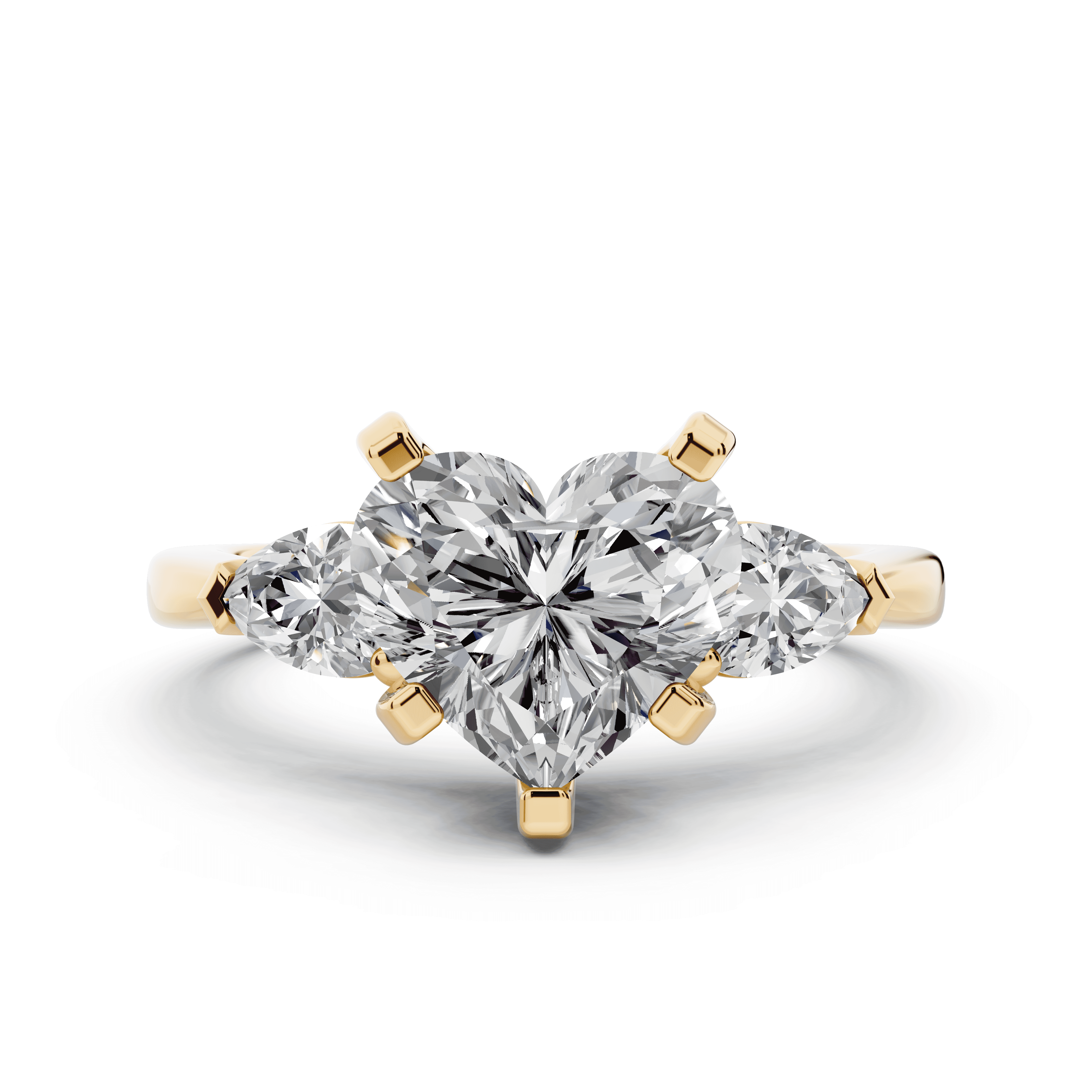 Madison Three-Stone Lab Pear Engagement Ring