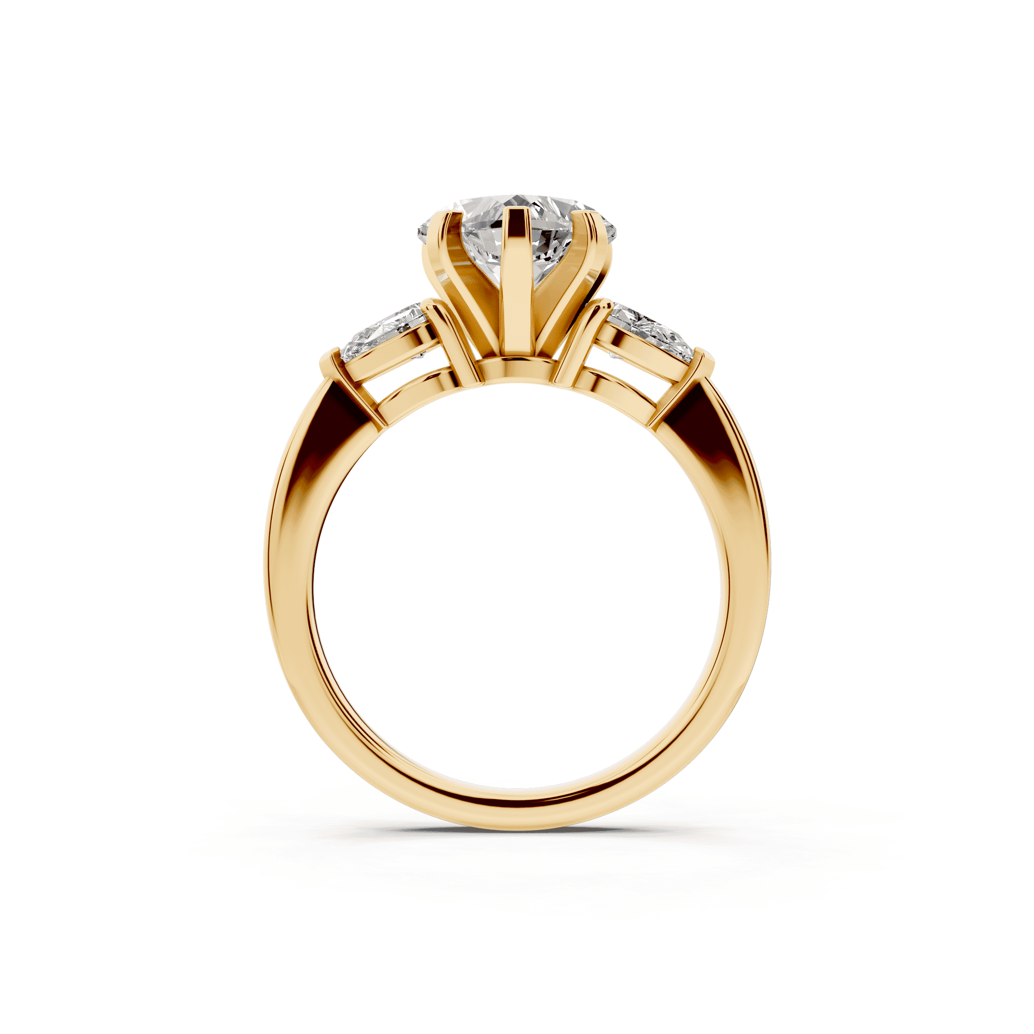 Madison Three-Stone Lab Pear Engagement Ring