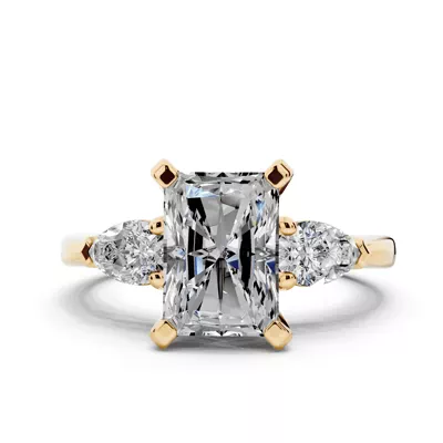 Madison Three-Stone Lab Pear Engagement Ring