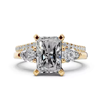 Madison Three-Stone Lab Pear Engagement Ring