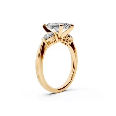 Madison Three-Stone Lab Pear Engagement Ring