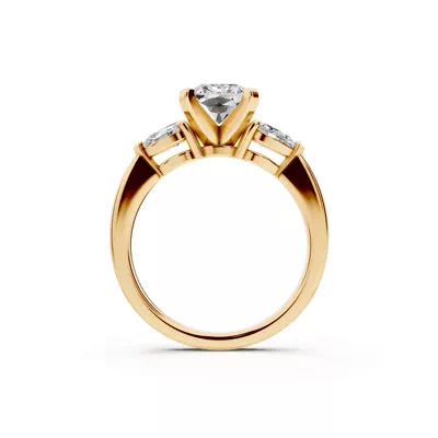 Madison Three-Stone Lab Pear Engagement Ring