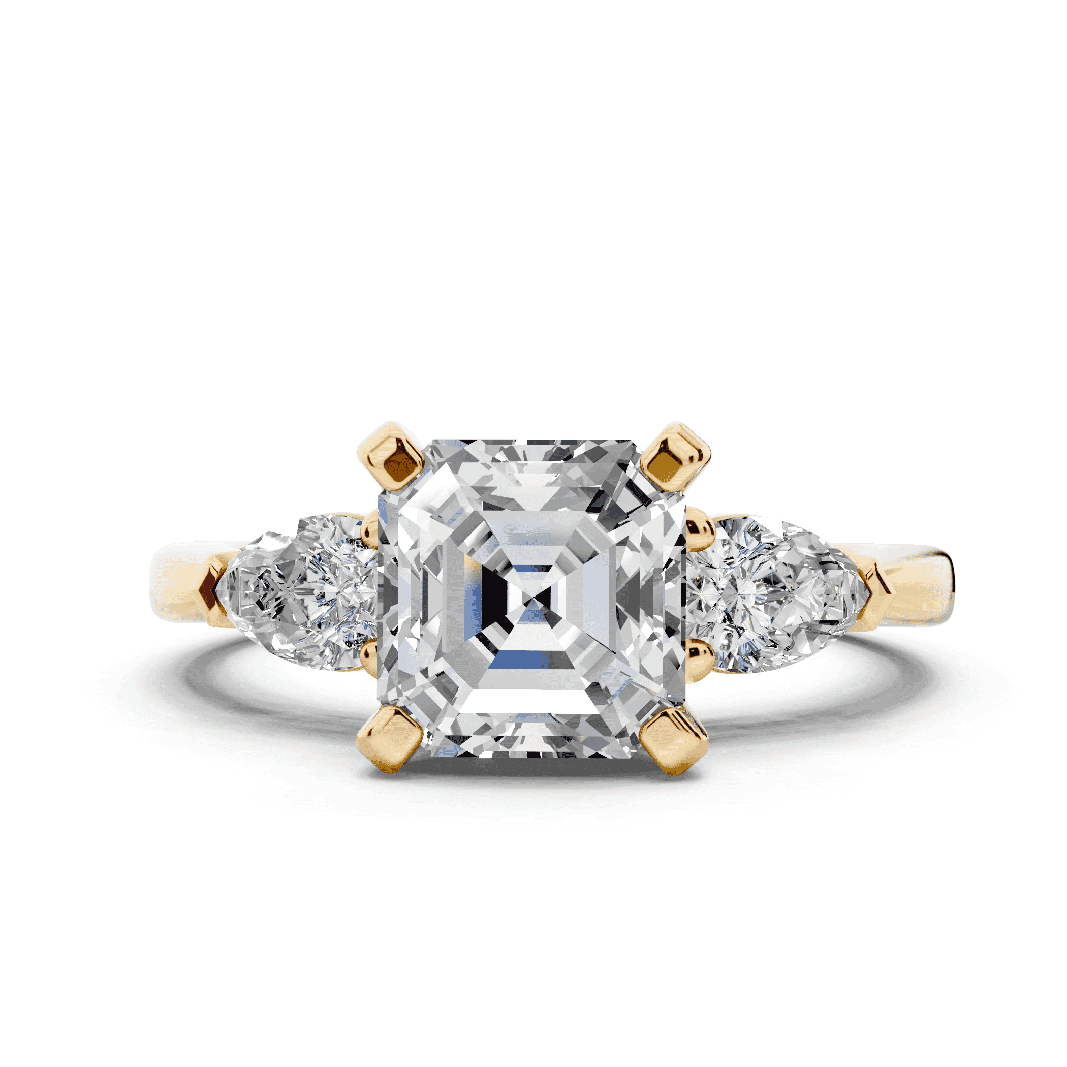 Madison Three-Stone Lab Pear Engagement Ring