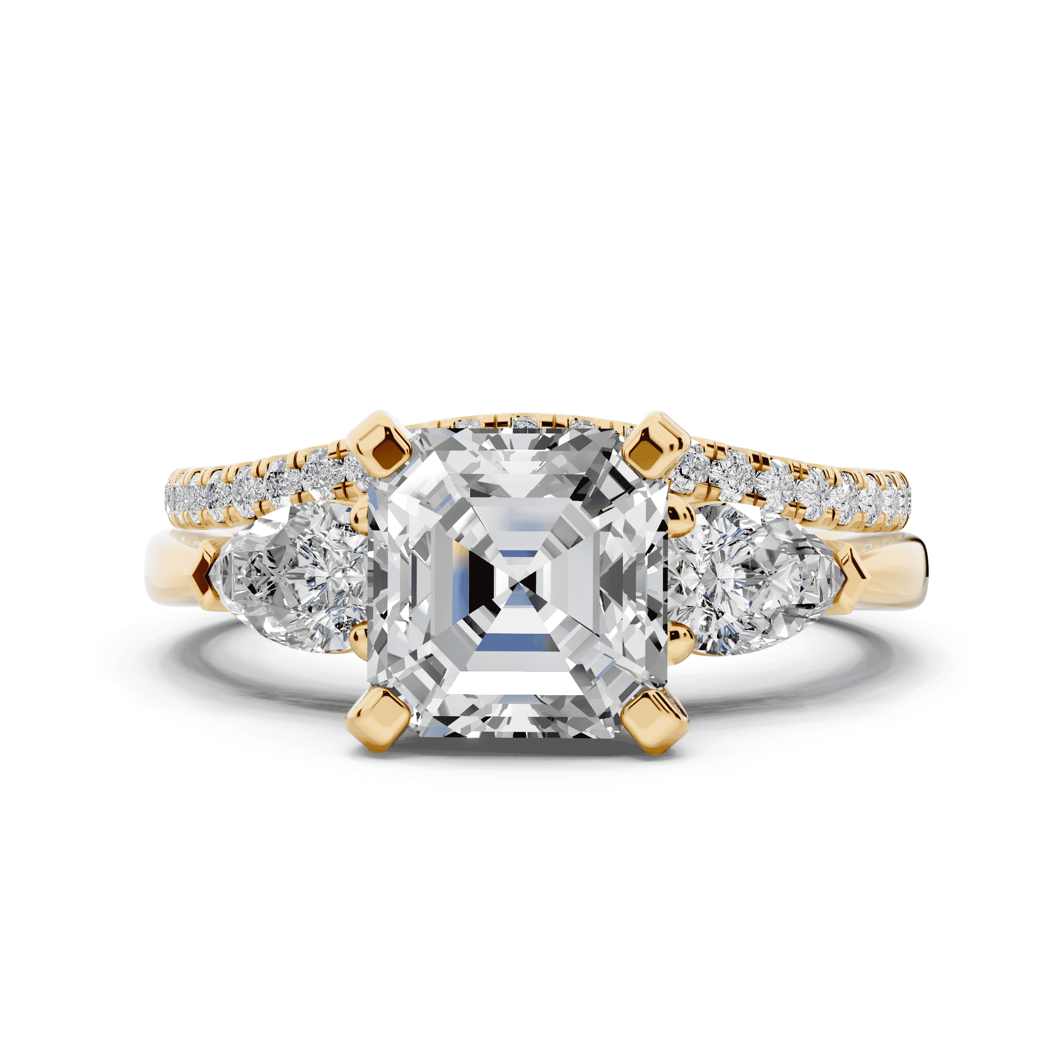 Madison Three-Stone Lab Pear Engagement Ring