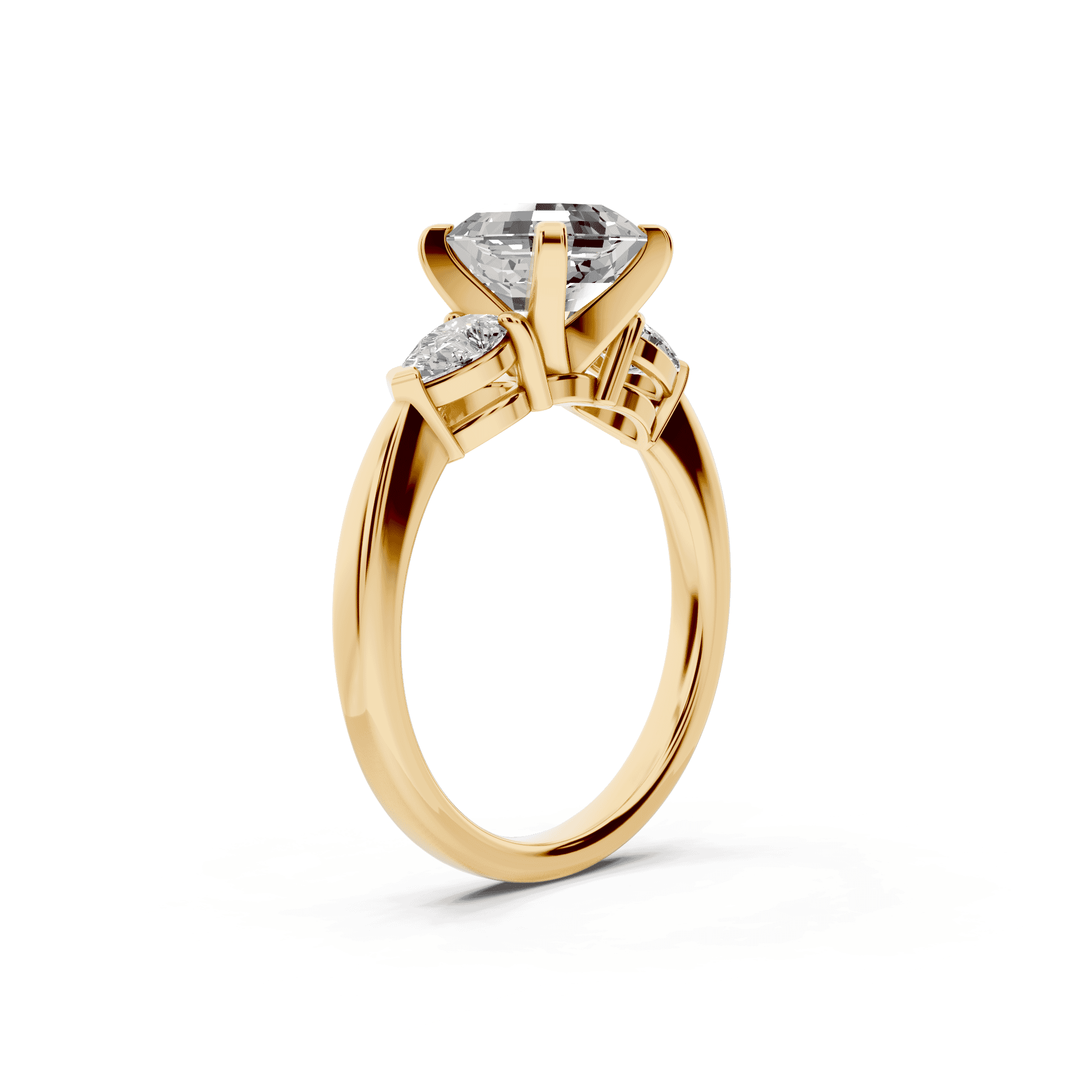 Madison Three-Stone Lab Pear Engagement Ring