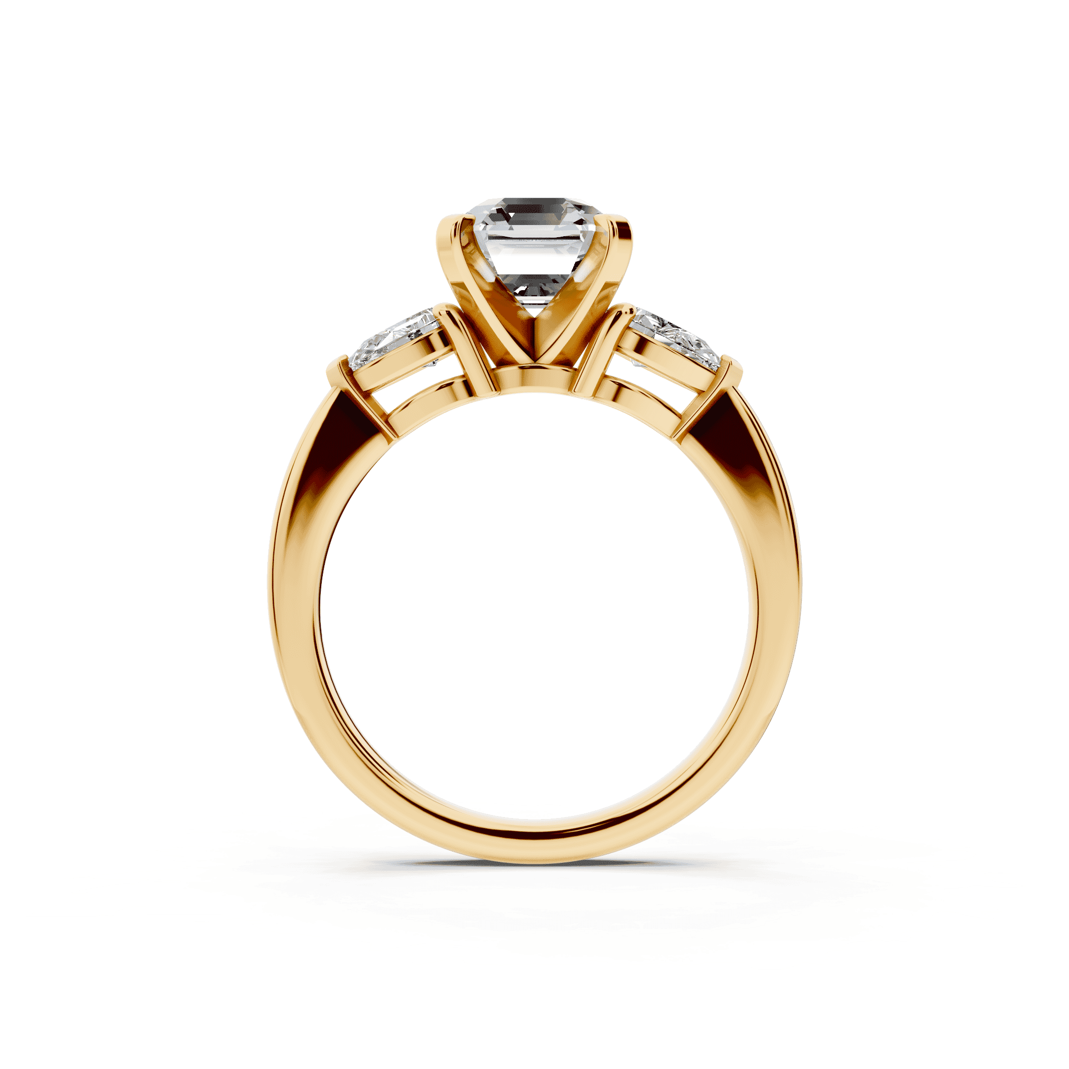 Madison Three-Stone Lab Pear Engagement Ring
