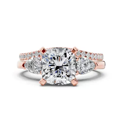 Madison Three-Stone Lab Pear Engagement Ring