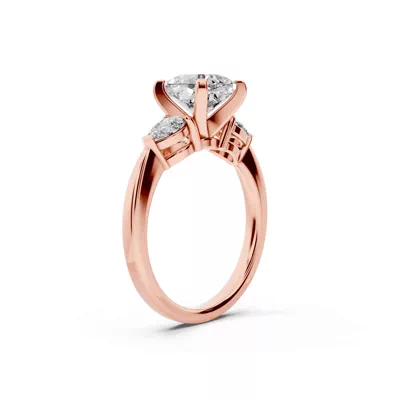 Madison Three-Stone Lab Pear Engagement Ring