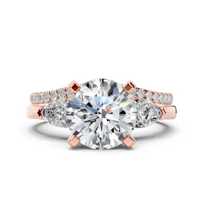 Madison Three-Stone Lab Pear Engagement Ring