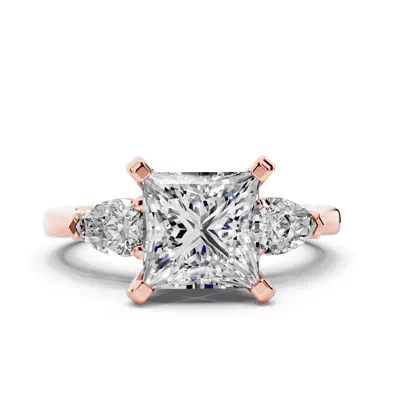 Madison Three-Stone Lab Pear Engagement Ring