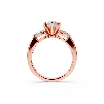 Madison Three-Stone Lab Pear Engagement Ring