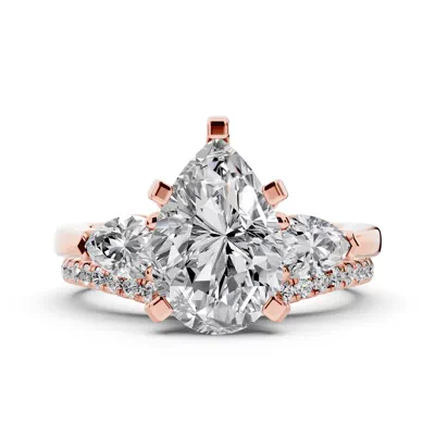 Madison Three-Stone Lab Pear Engagement Ring