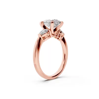 Madison Three-Stone Lab Pear Engagement Ring