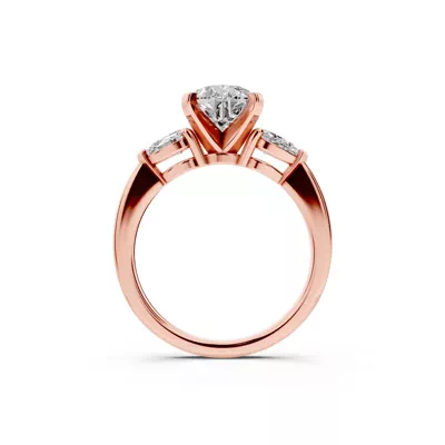 Madison Three-Stone Lab Pear Engagement Ring