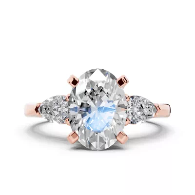 Madison Three-Stone Lab Pear Engagement Ring