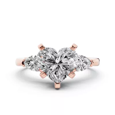 Madison Three-Stone Lab Pear Engagement Ring