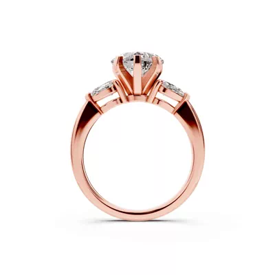 Madison Three-Stone Lab Pear Engagement Ring