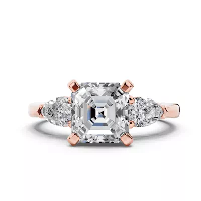 Madison Three-Stone Lab Pear Engagement Ring