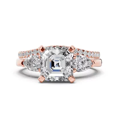Madison Three-Stone Lab Pear Engagement Ring