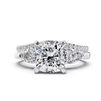 Madison Three-Stone Lab Pear Engagement Ring