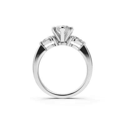 Madison Three-Stone Lab Pear Engagement Ring