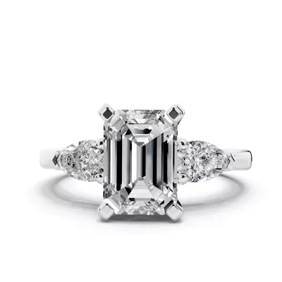 Madison Three-Stone Lab Pear Engagement Ring