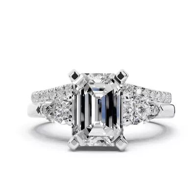 Madison Three-Stone Lab Pear Engagement Ring
