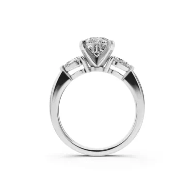 Madison Three-Stone Lab Pear Engagement Ring