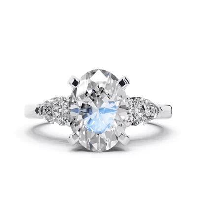 Madison Three-Stone Lab Pear Engagement Ring