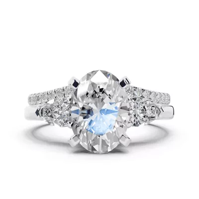 Madison Three-Stone Lab Pear Engagement Ring