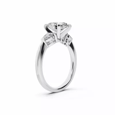 Madison Three-Stone Lab Pear Engagement Ring