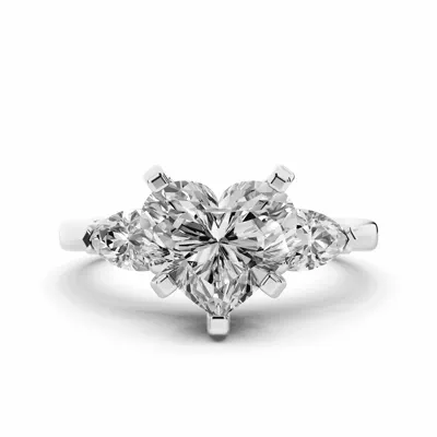 Madison Three-Stone Lab Pear Engagement Ring