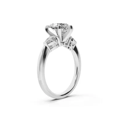 Madison Three-Stone Lab Pear Engagement Ring