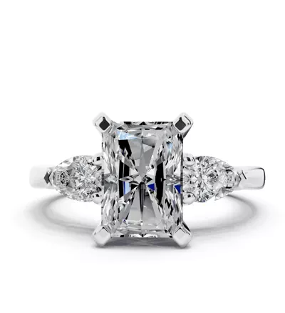 Madison Three-Stone Lab Pear Engagement Ring