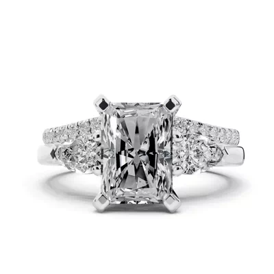 Madison Three-Stone Lab Pear Engagement Ring