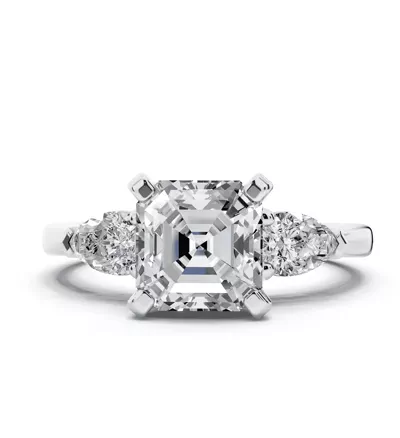Madison Three-Stone Lab Pear Engagement Ring