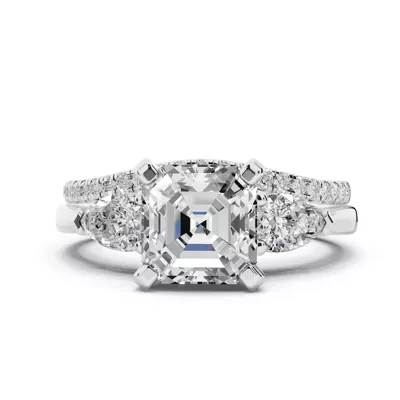Madison Three-Stone Lab Pear Engagement Ring
