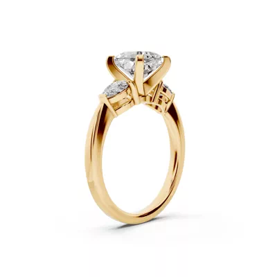 Madison Three-Stone Lab Pear Engagement Ring