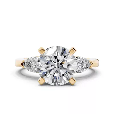 Madison Three-Stone Lab Pear Engagement Ring