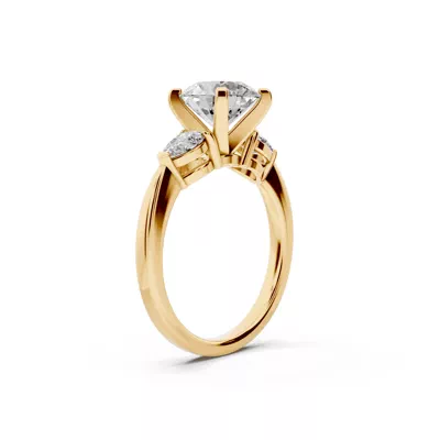 Madison Three-Stone Lab Pear Engagement Ring