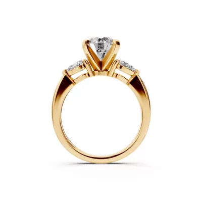 Madison Three-Stone Lab Pear Engagement Ring