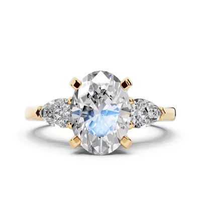 Madison Three-Stone Lab Pear Engagement Ring