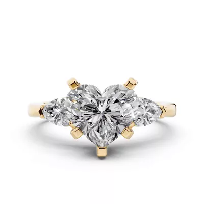 Madison Three-Stone Lab Pear Engagement Ring