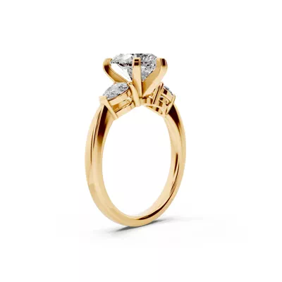 Madison Three-Stone Lab Pear Engagement Ring